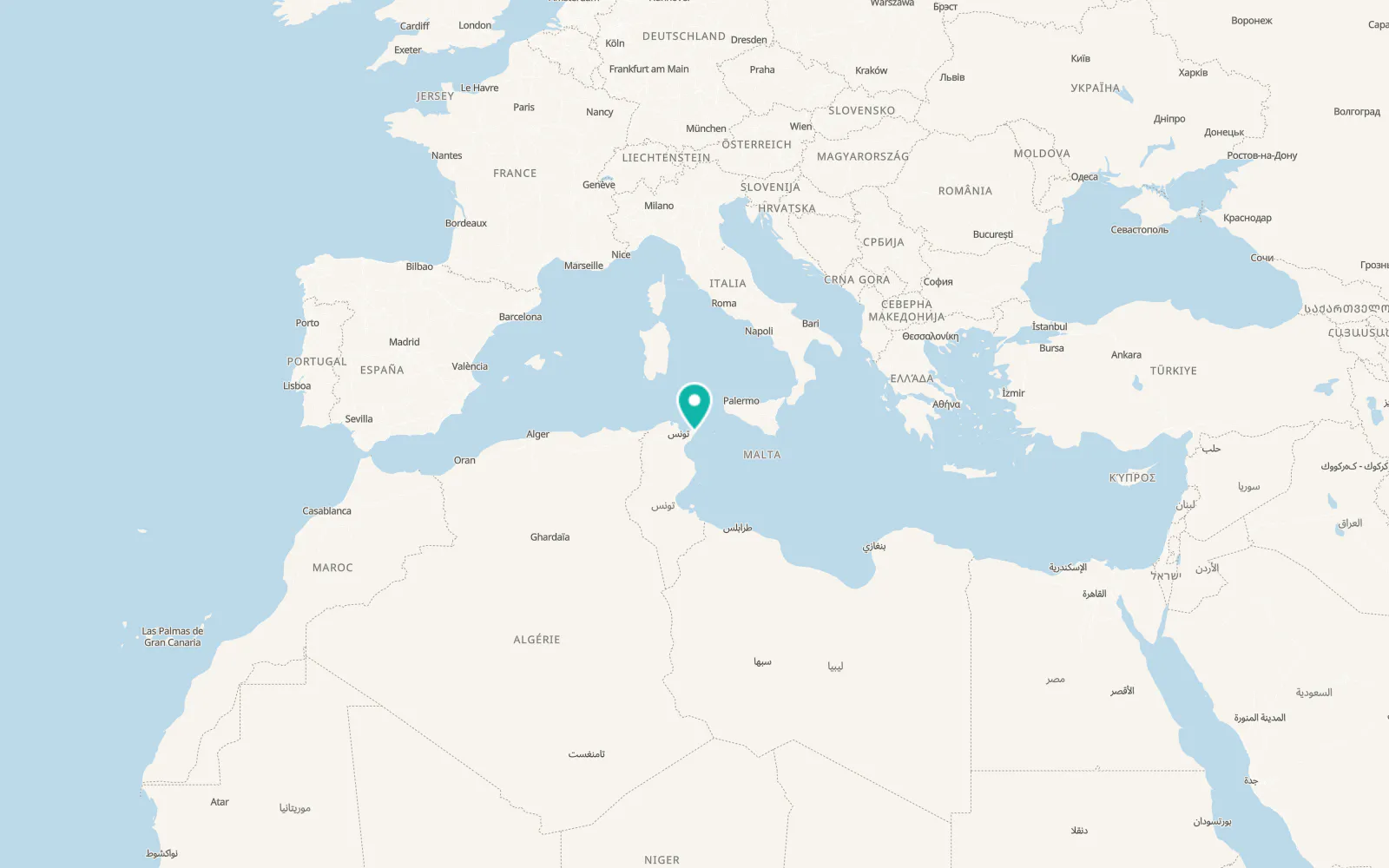 Map of Menzel Temime