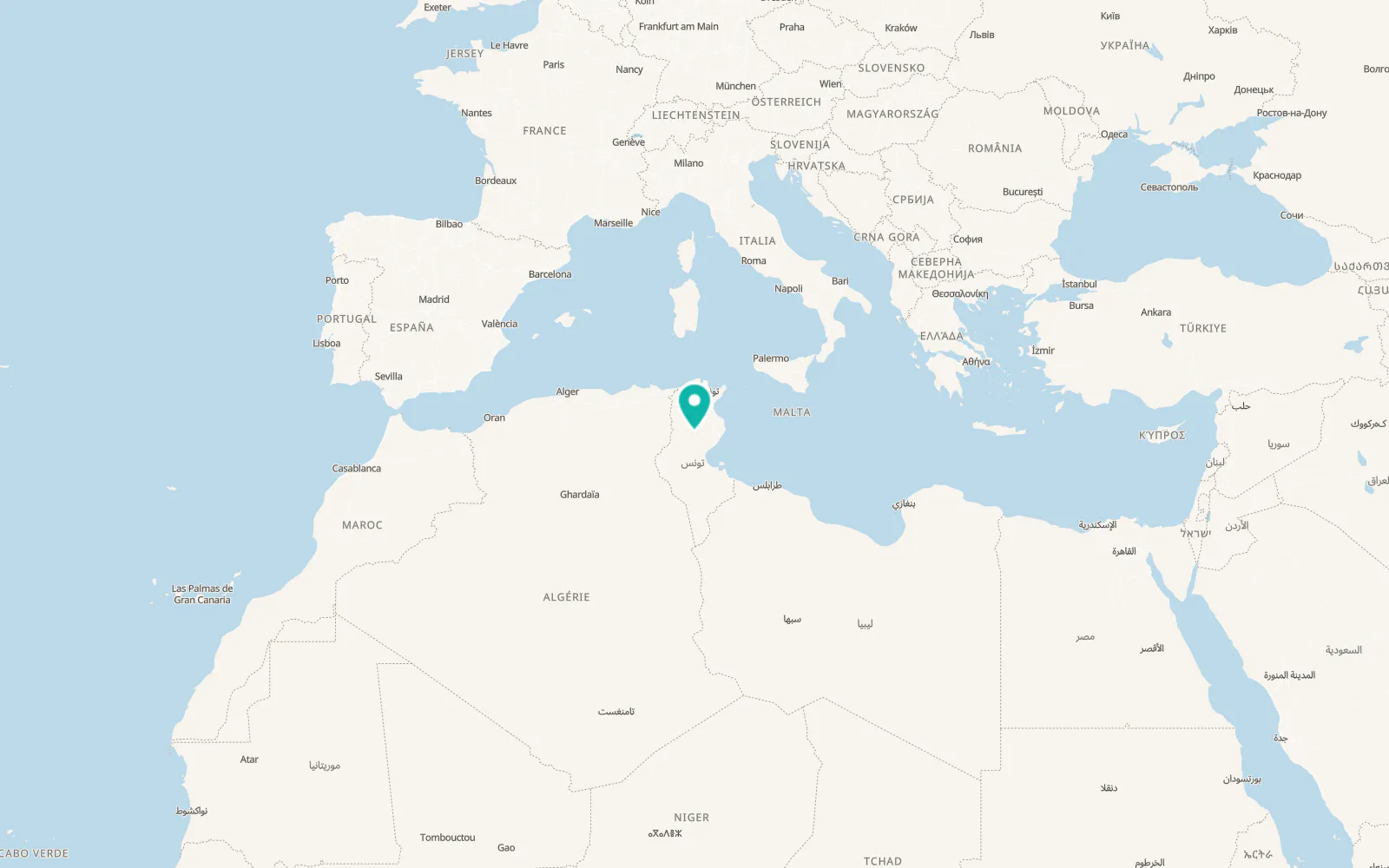 Map of Sidi Bouzid