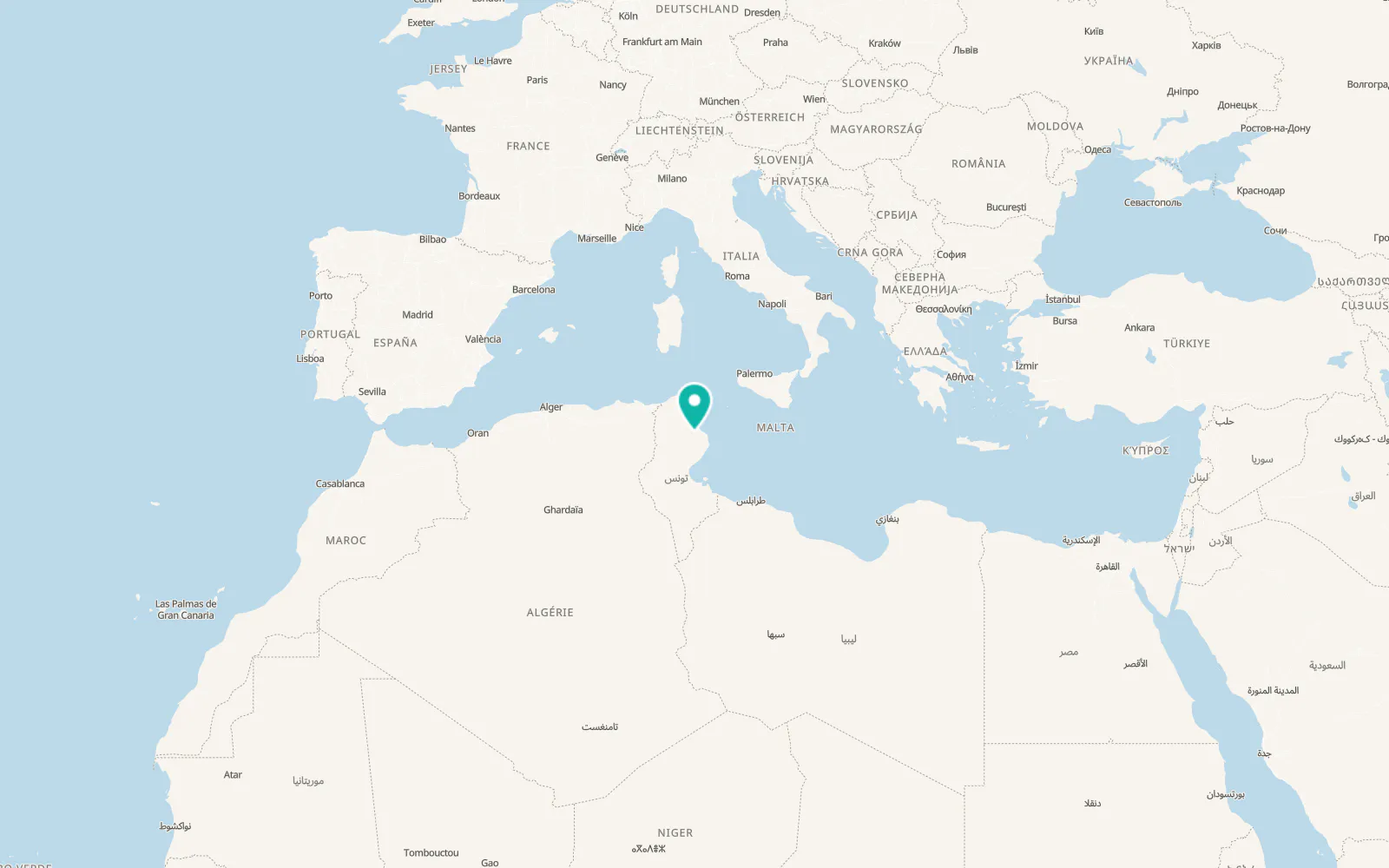 Map of Sidi el Hani