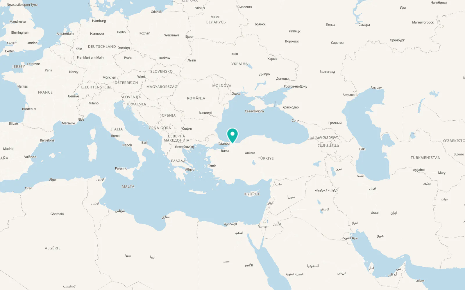Map of Akmeşe