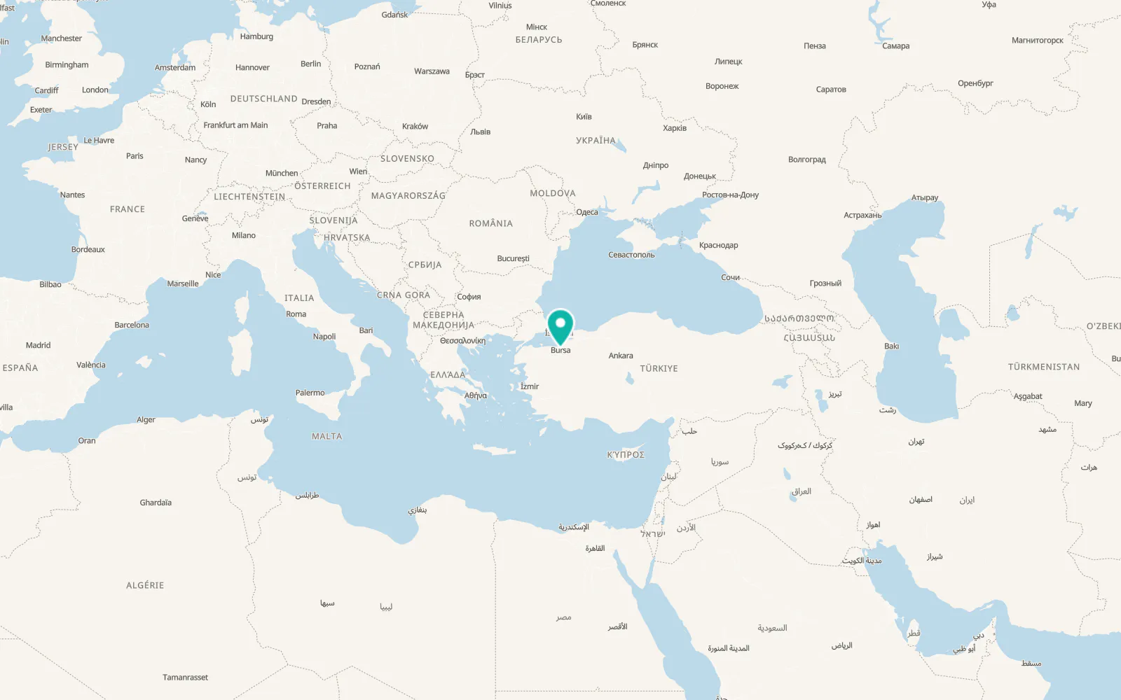 Map of Bursa
