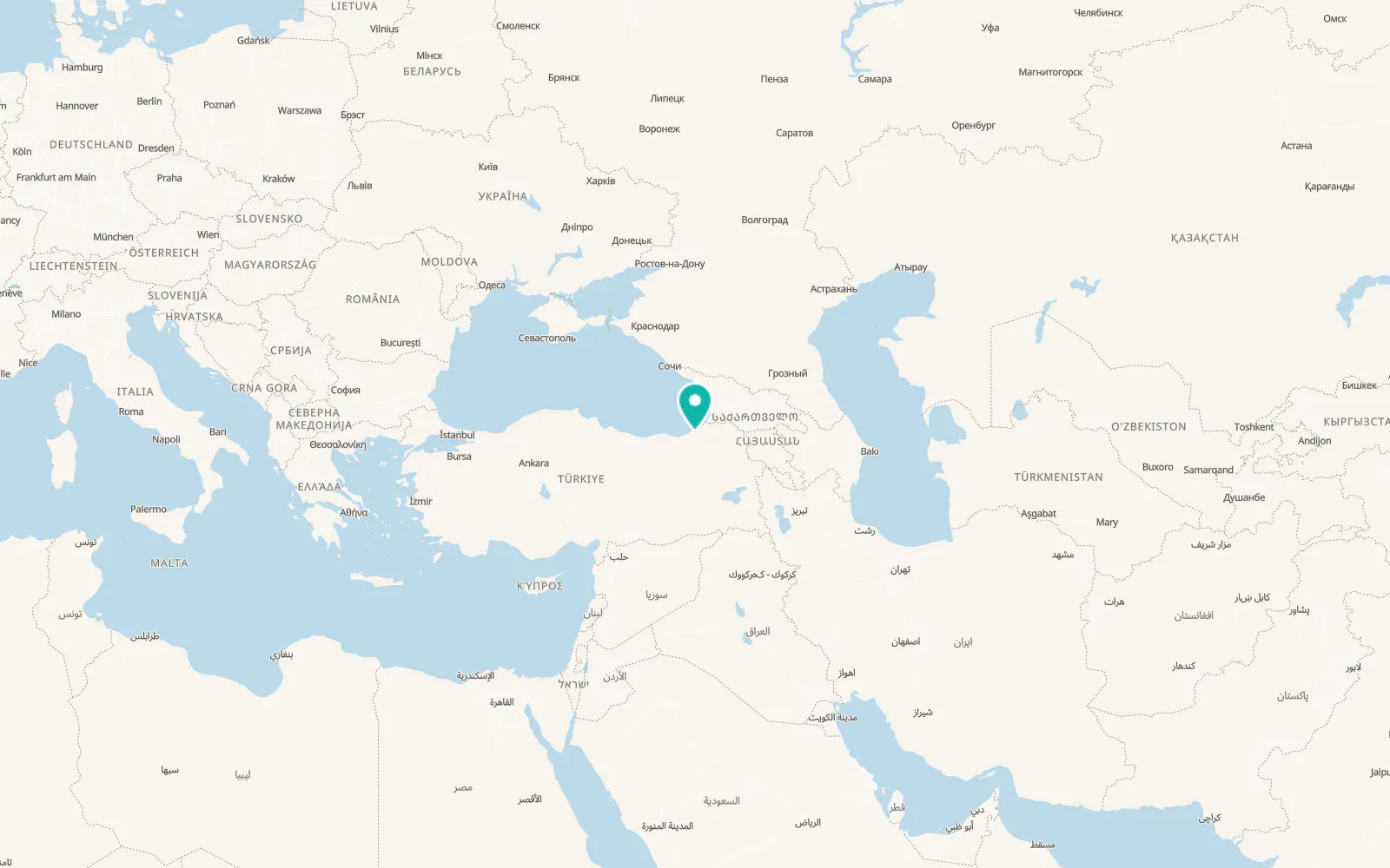 Map of Çamlıhemşin
