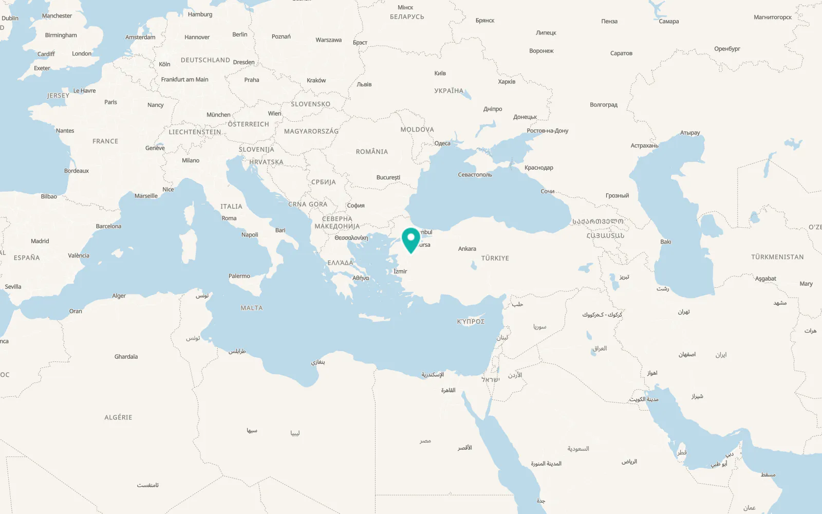 Map of Çekirdekli