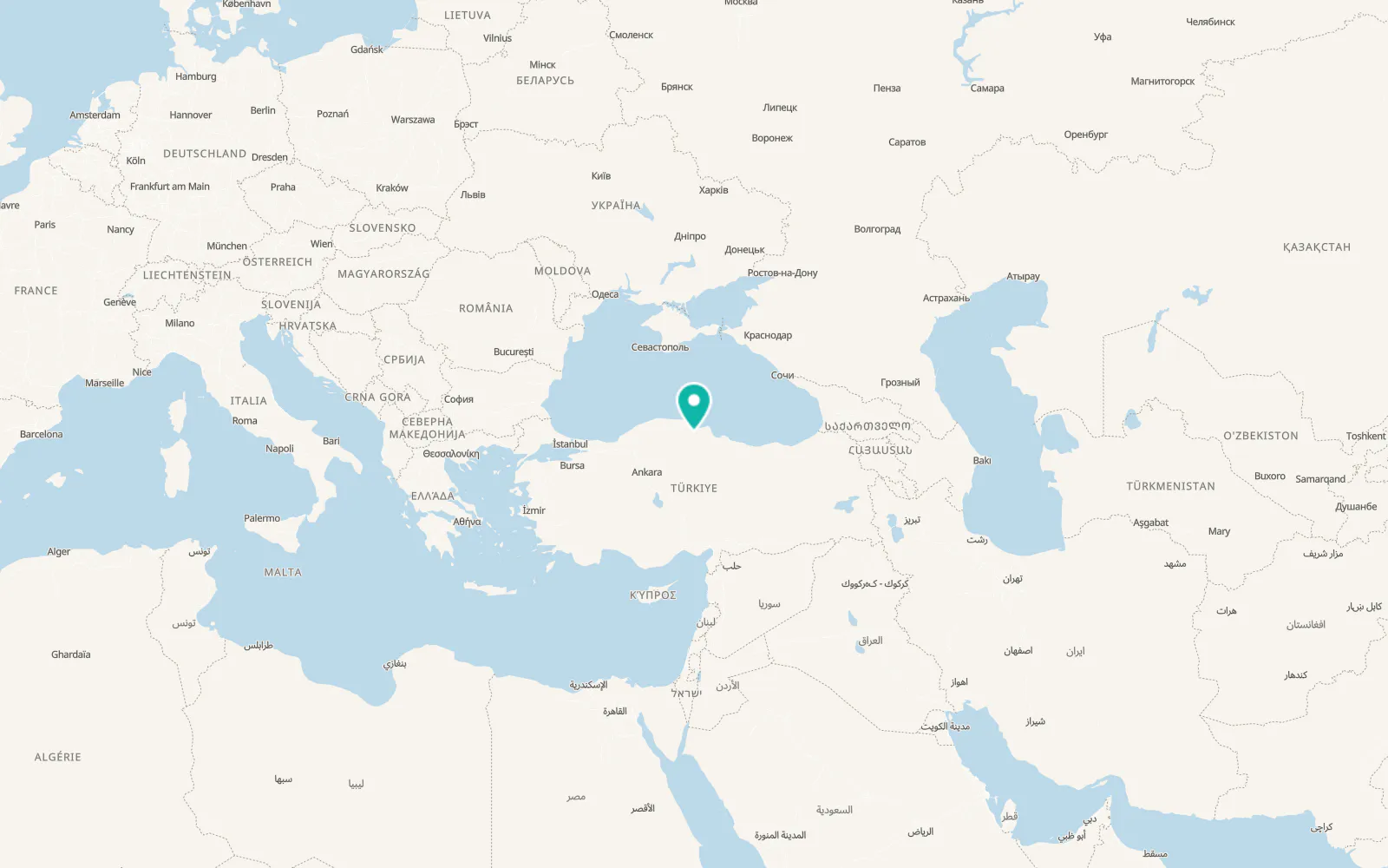 Map of Çerçiler