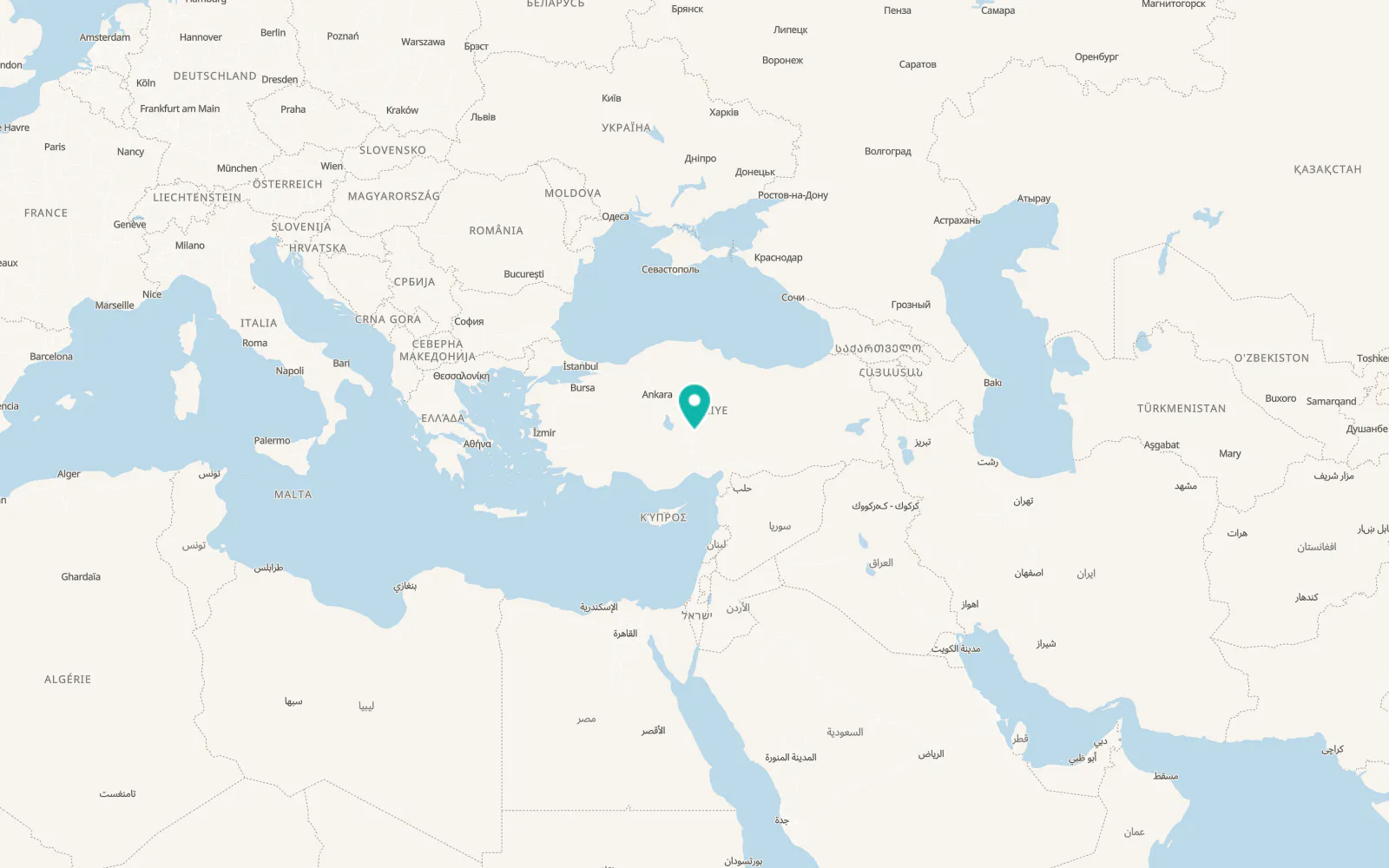 Map of Derinkuyu