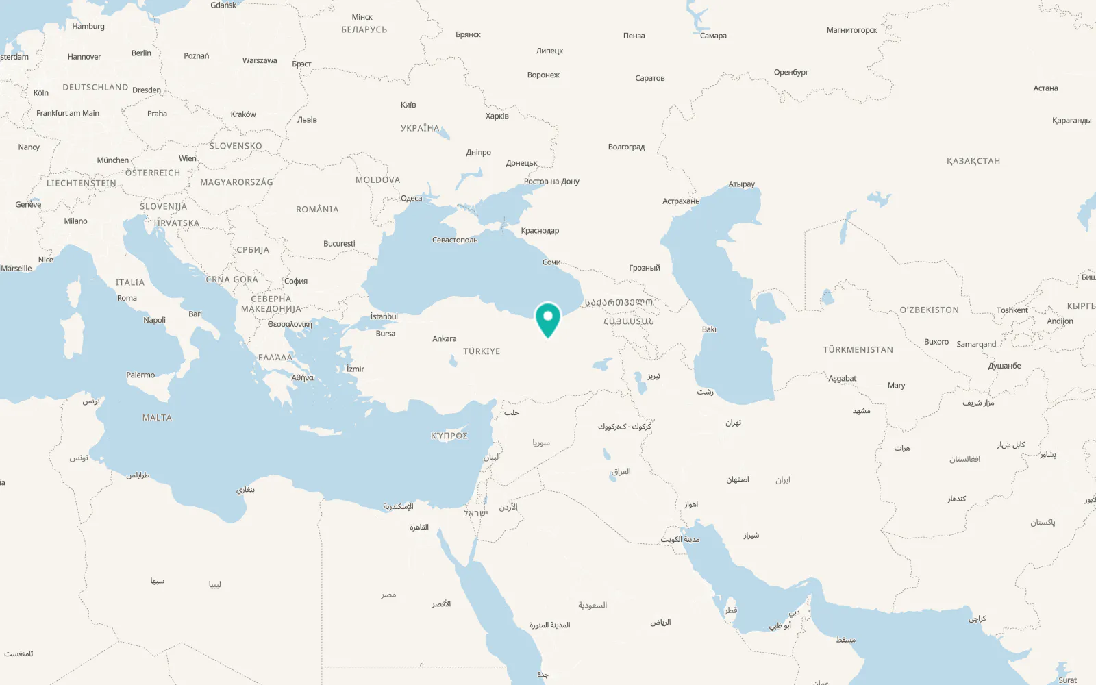 Map of Erzincan