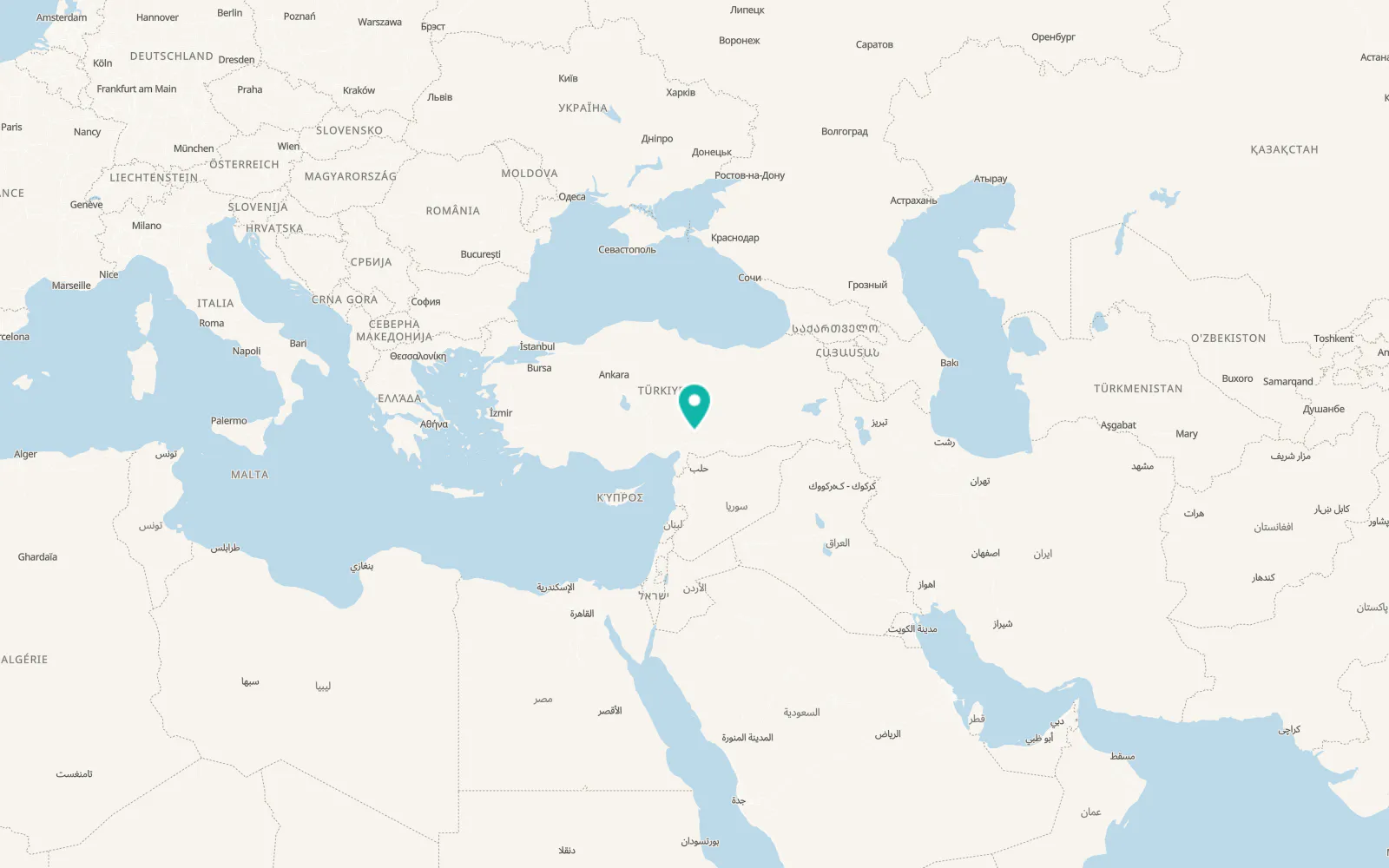 Map of Kahramanmaraş
