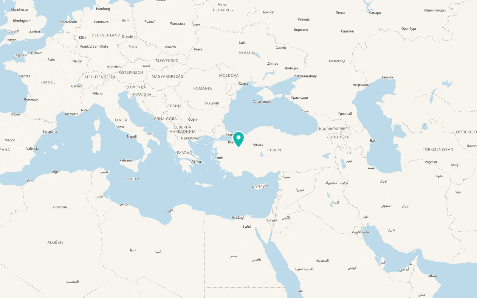 Map of Kütahya