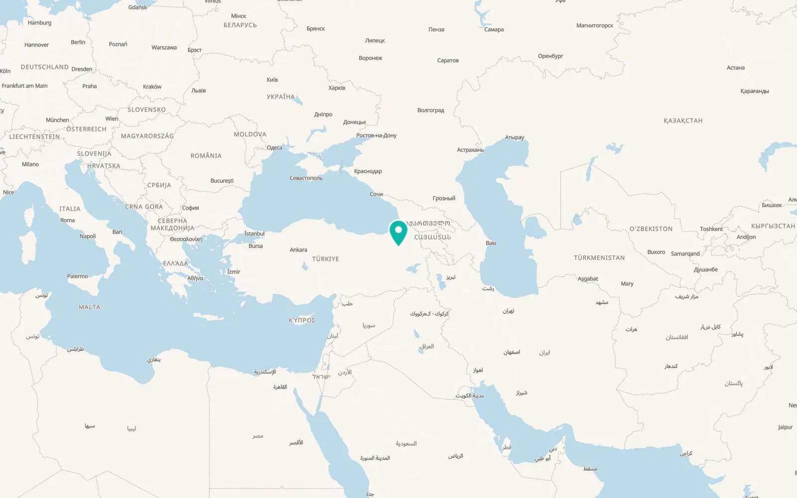 Map of Pasinler