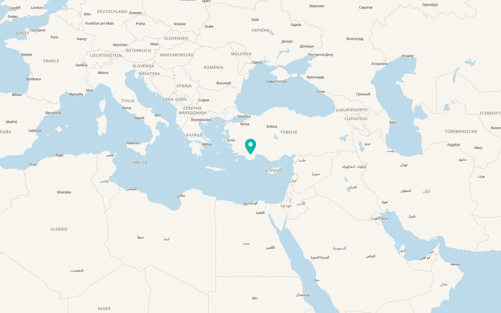 Map of Tekkeköy