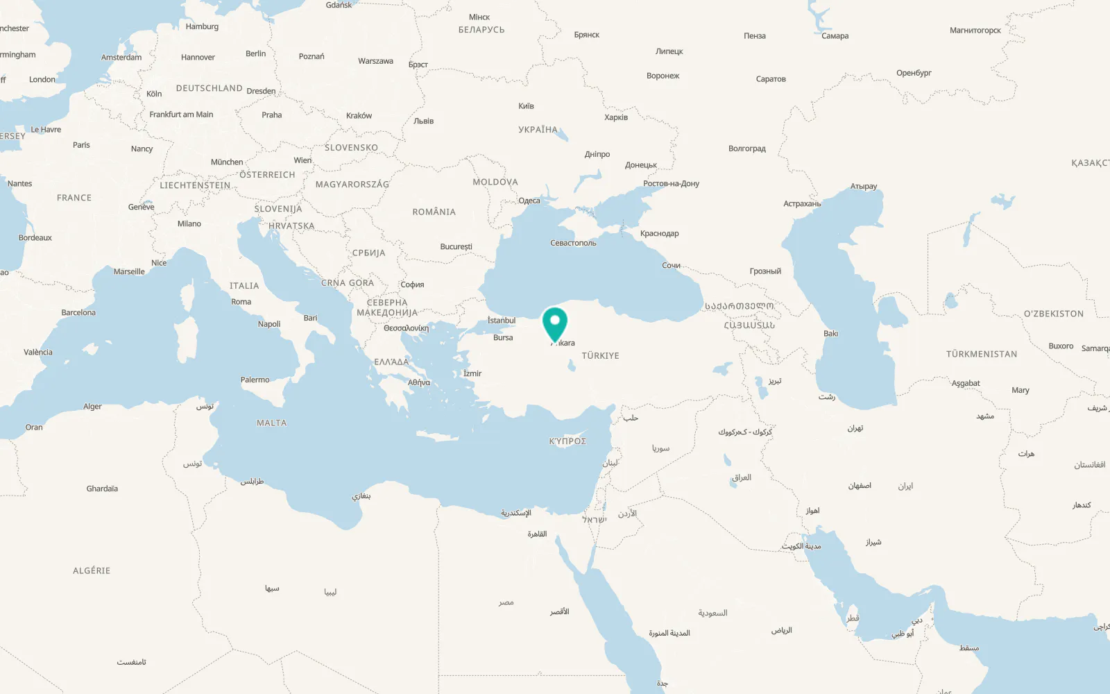 Map of Temelli