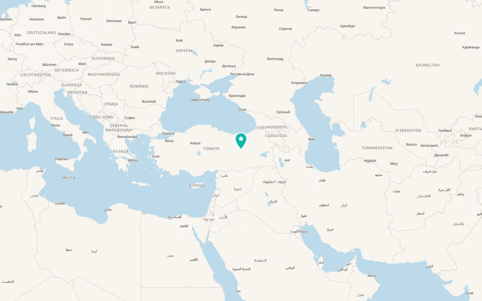 Map of Tunceli