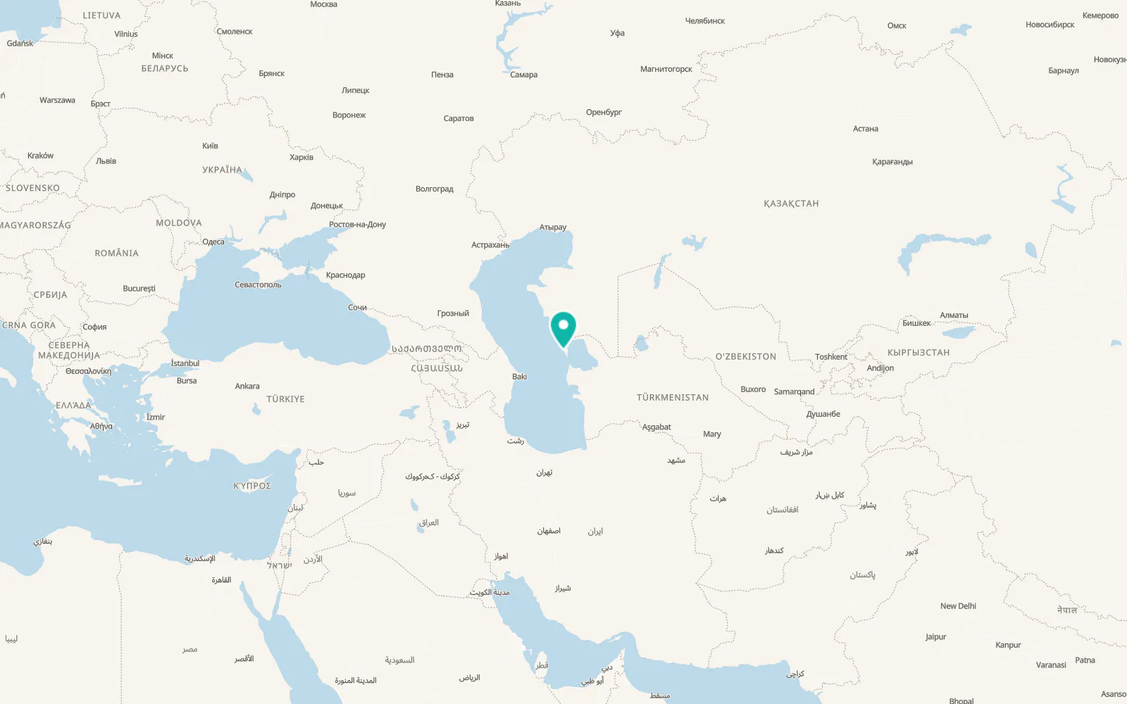 Map of Garabogaz