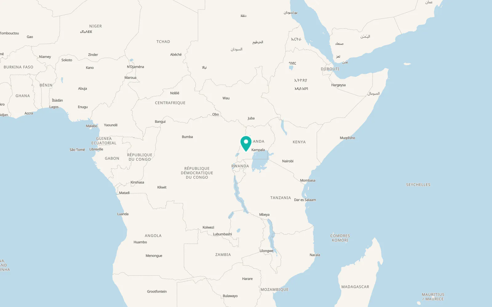 Map of Kiruhura