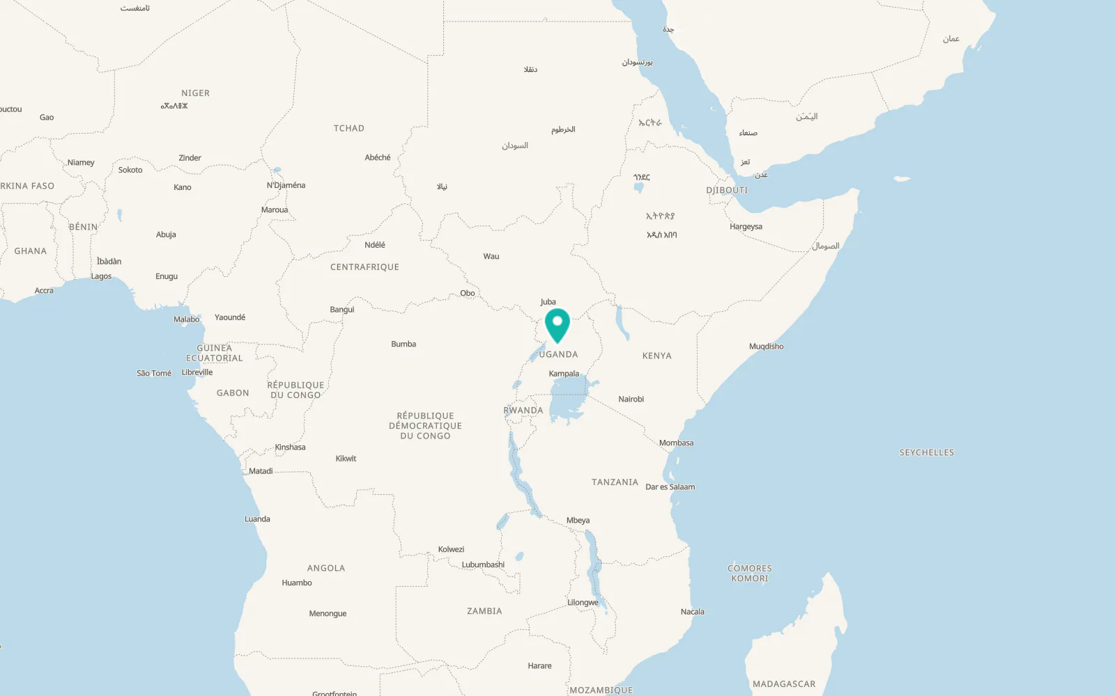 Map of Kiryandongo Refugee Camp