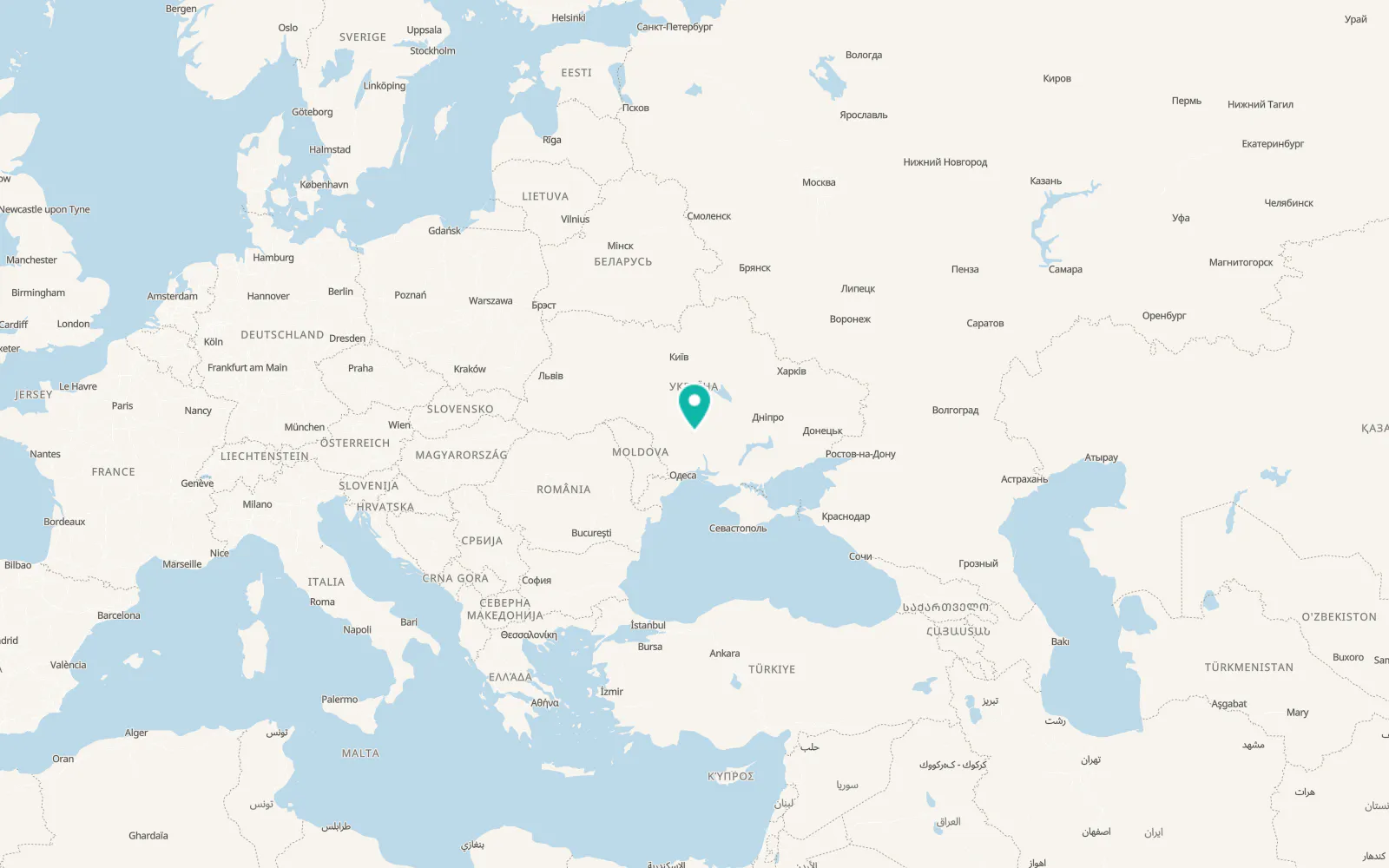 Map of Arbuzynka