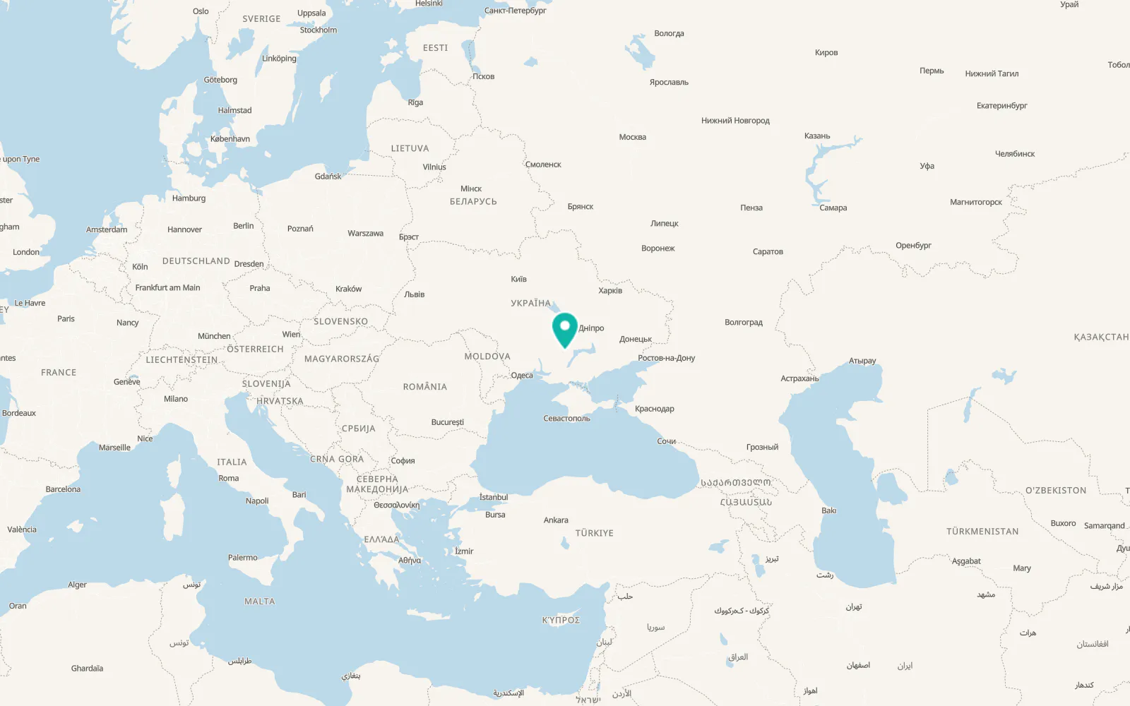 Map of Arkhanhelske