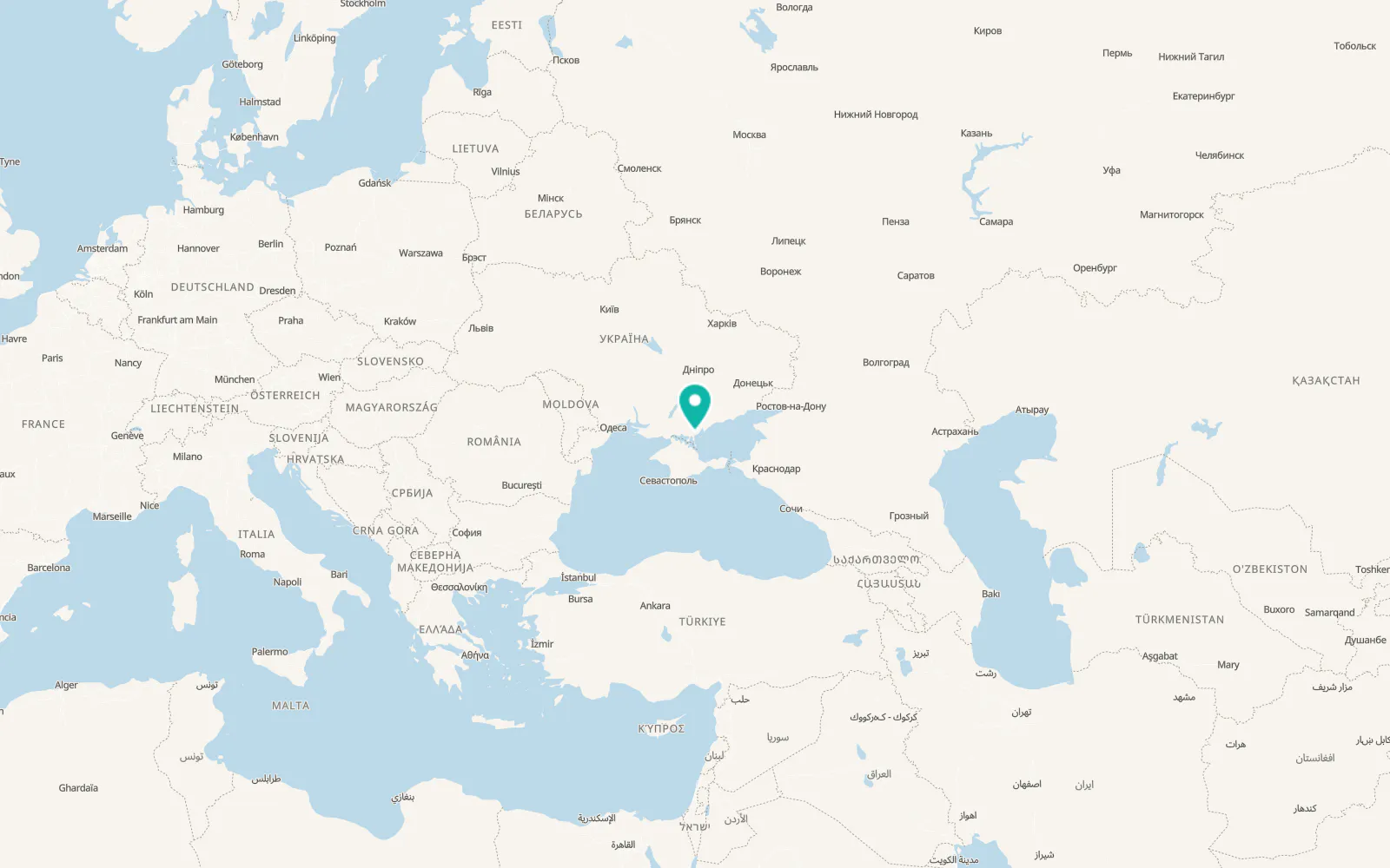 Map of Azovske