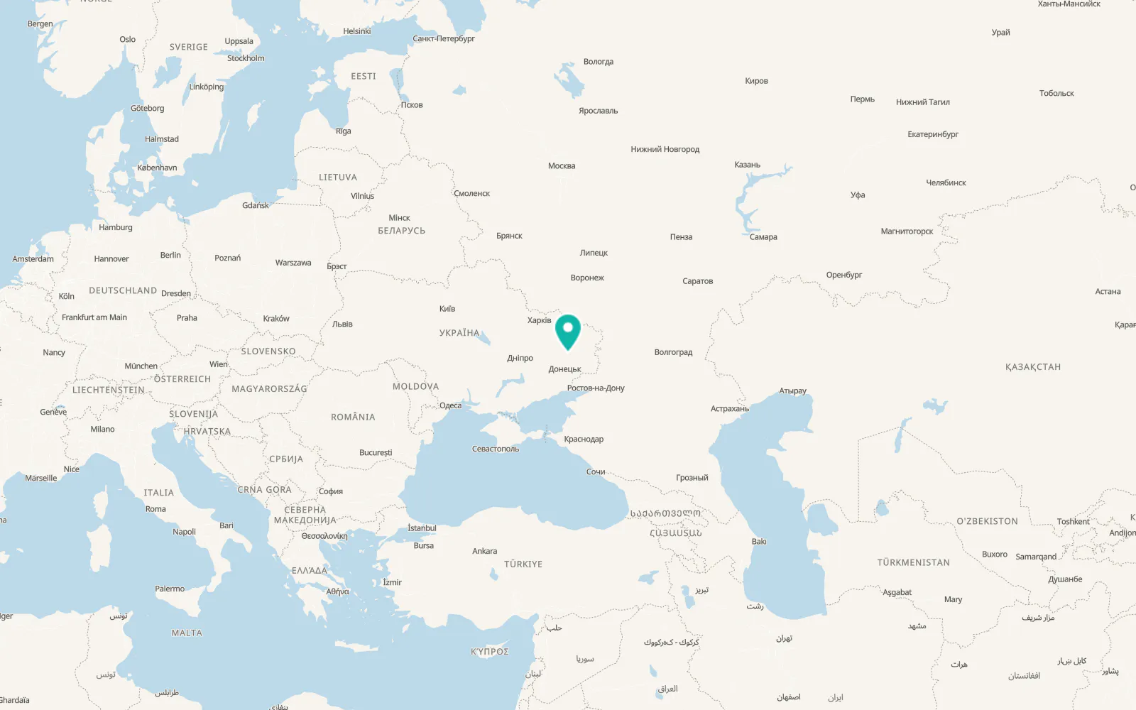 Map of Bakhmut