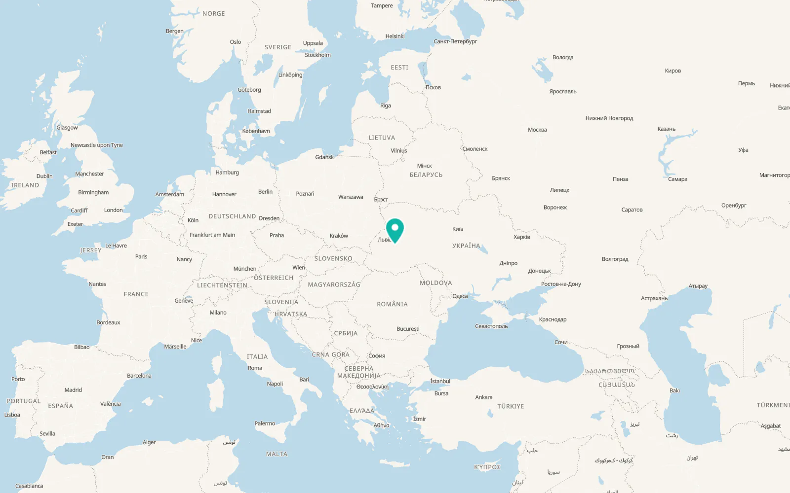 Map of Berezhany