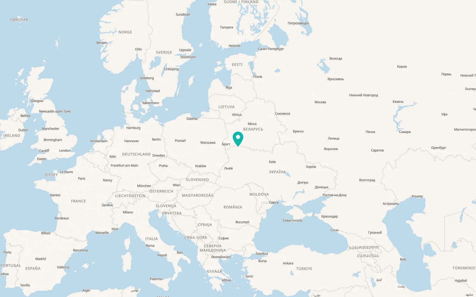Map of Berezychi
