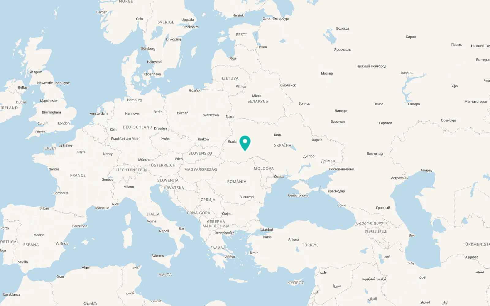 Map of Bilche-Zolote