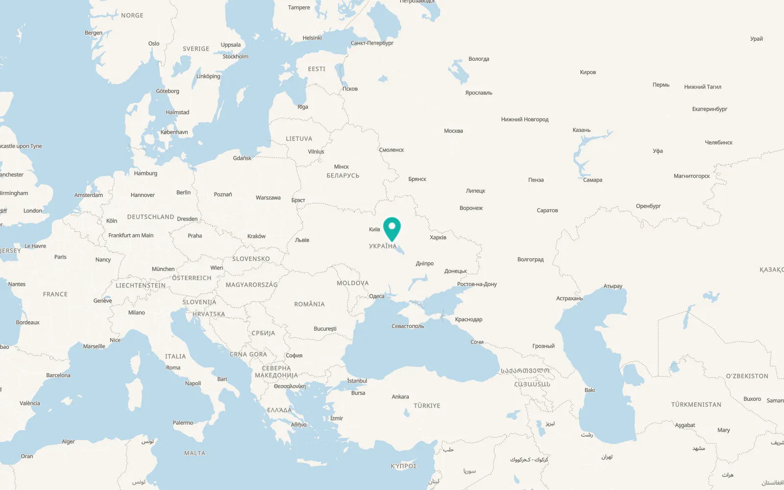Map of Blahodatne