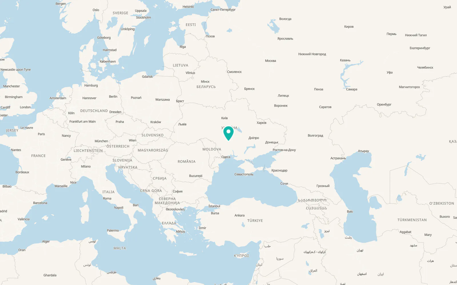 Map of Blahodatne