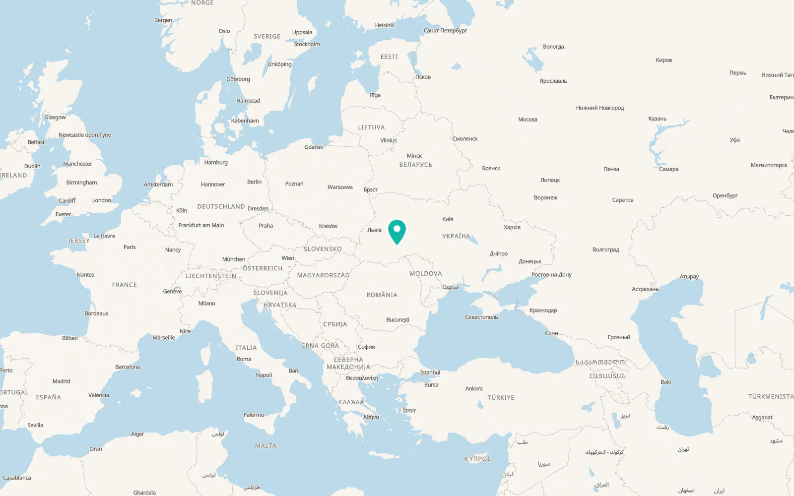 Map of Borshchiv