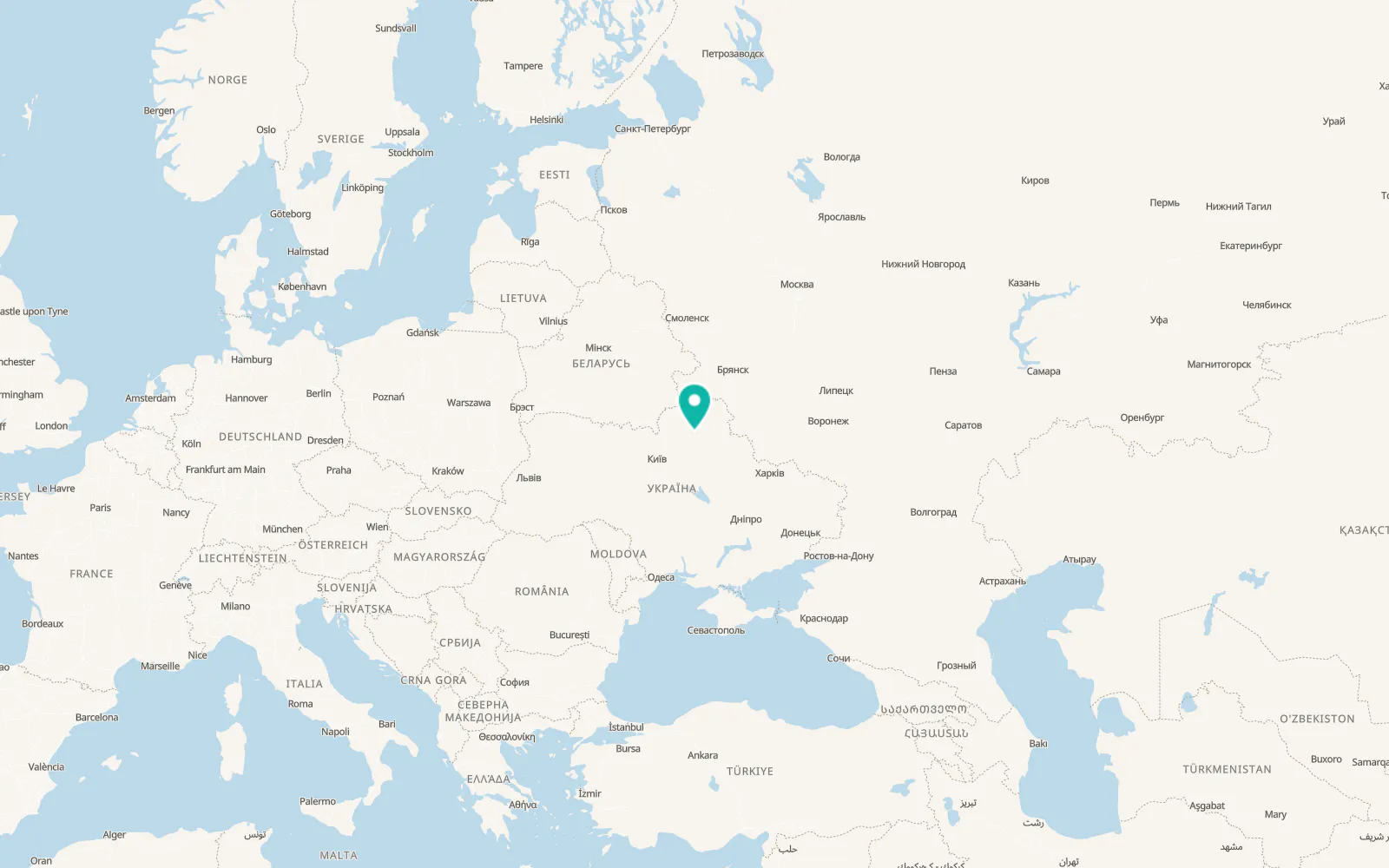 Map of Borzna