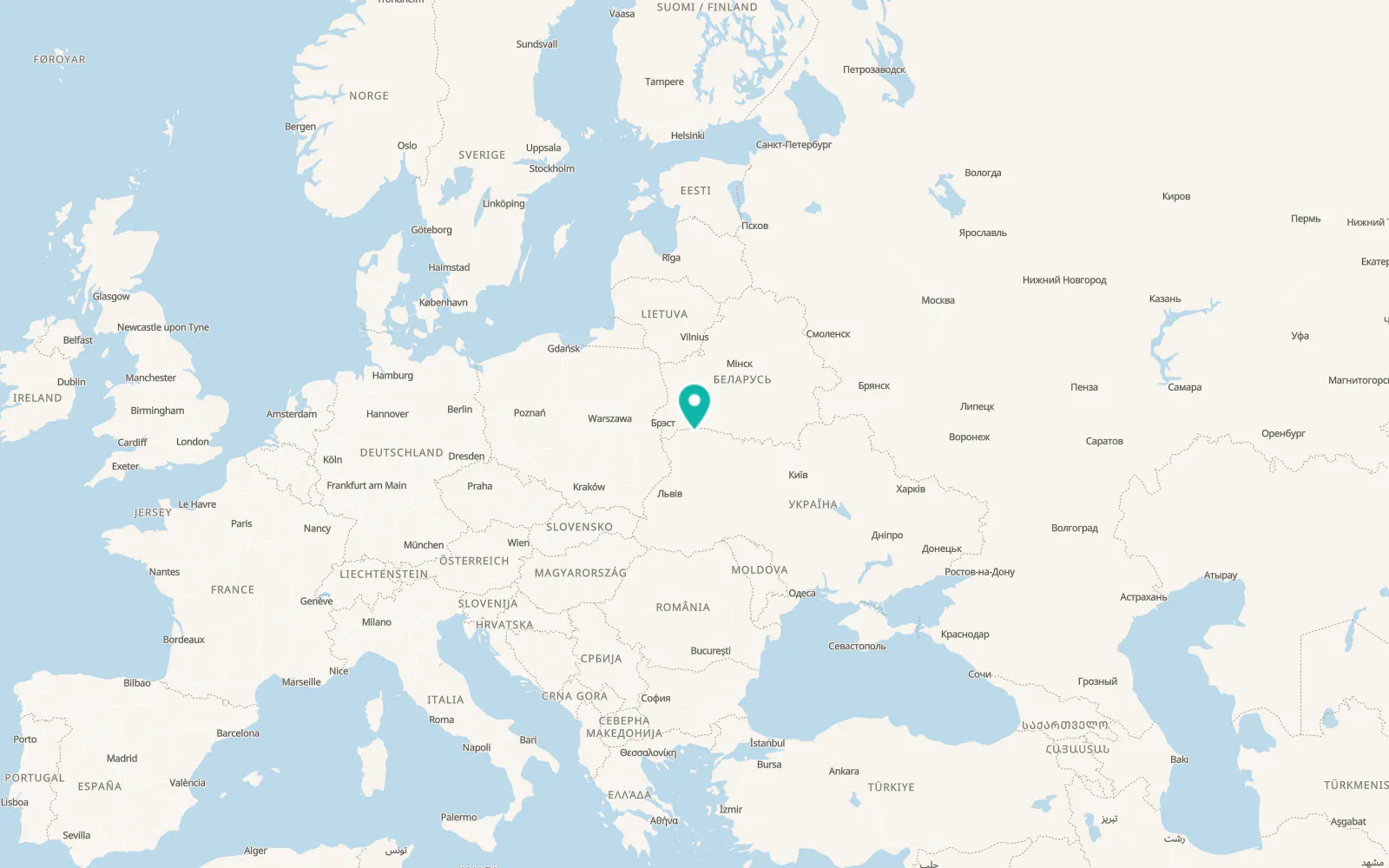 Map of Bykhiv