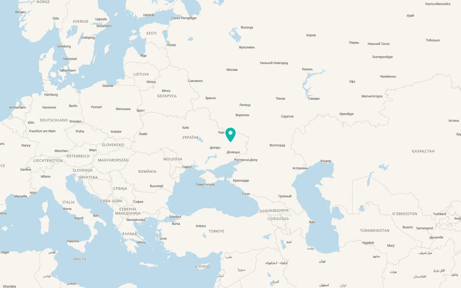 Map of Cherkaske
