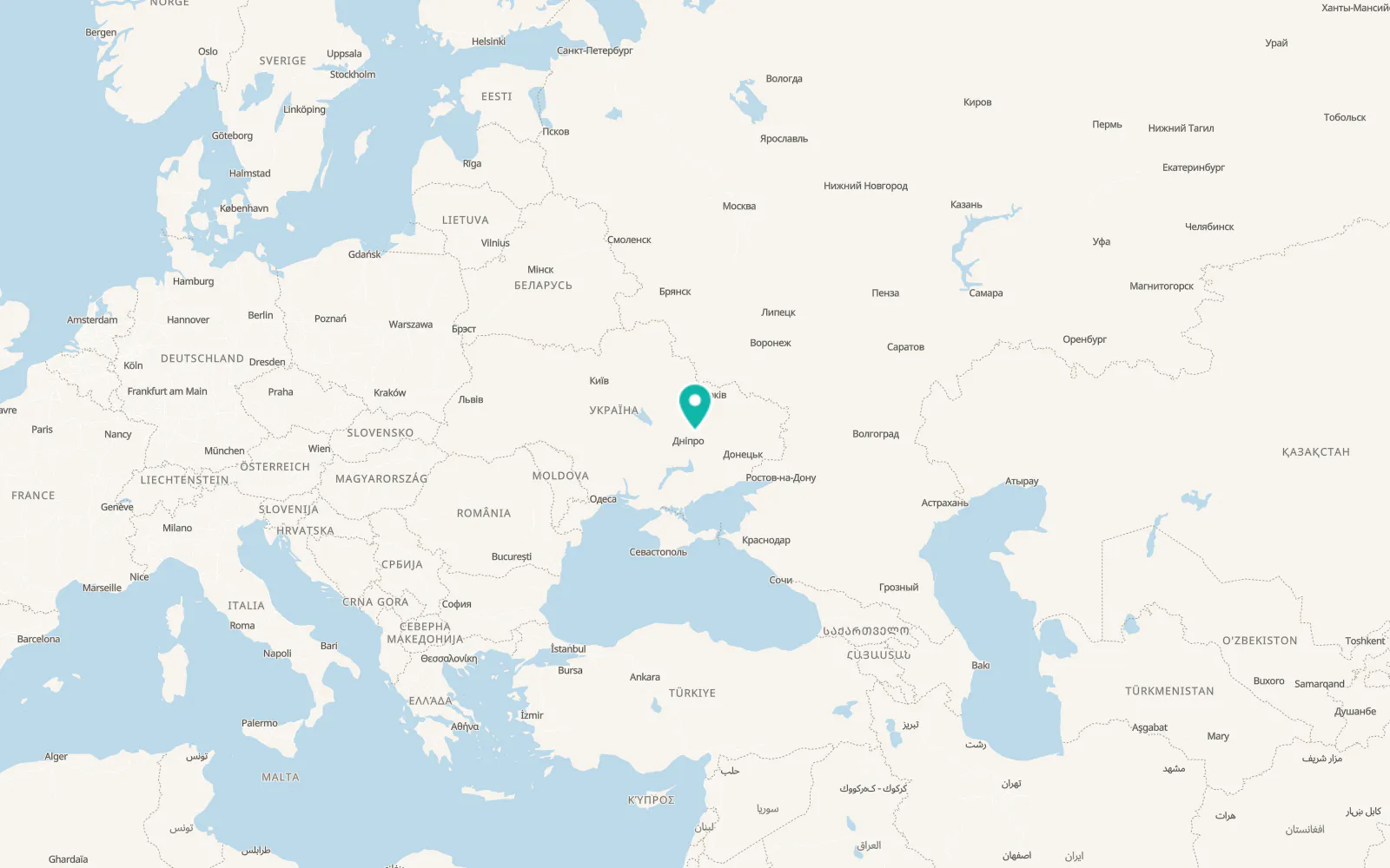 Map of Cherkaske