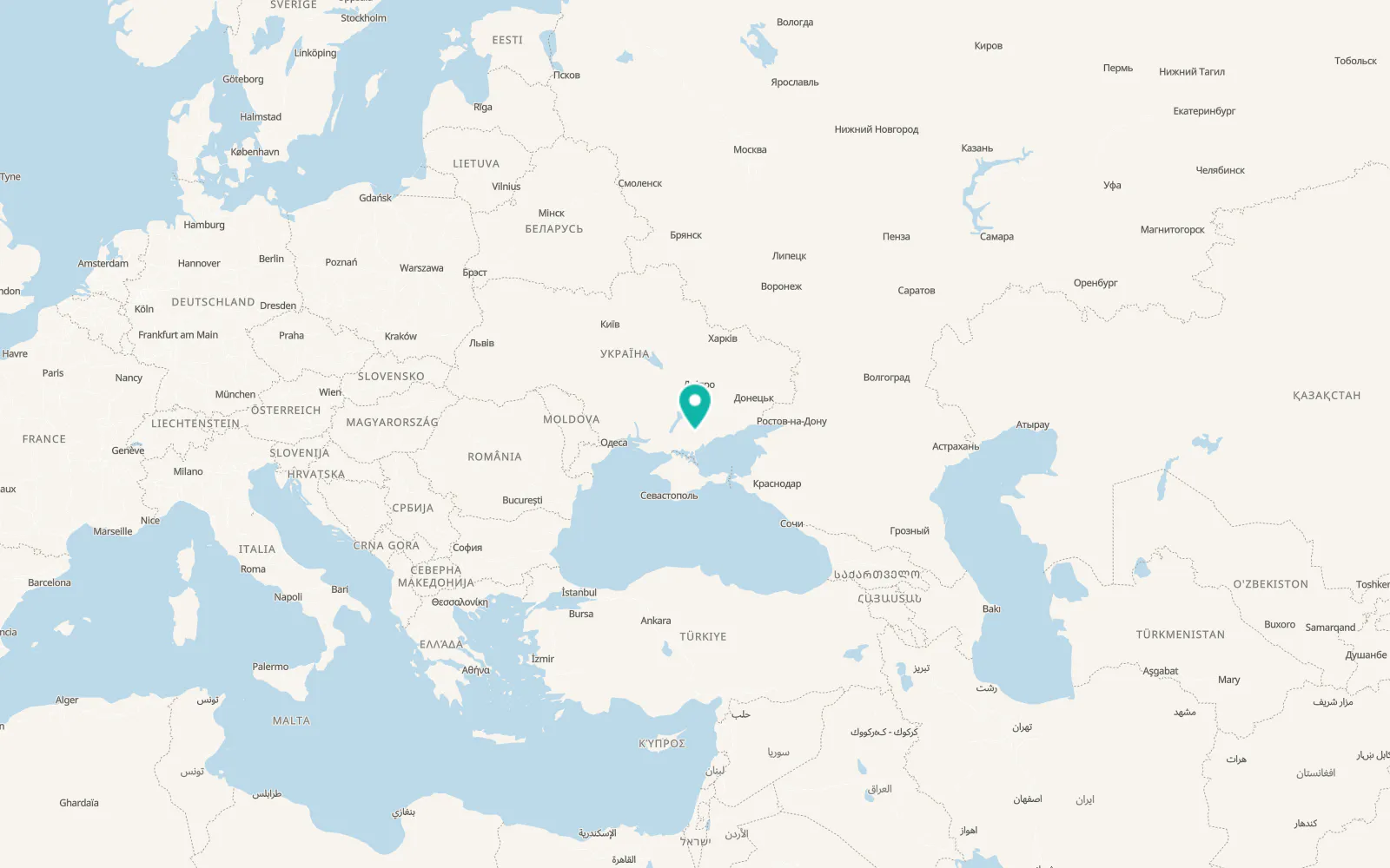 Map of Chornozemne
