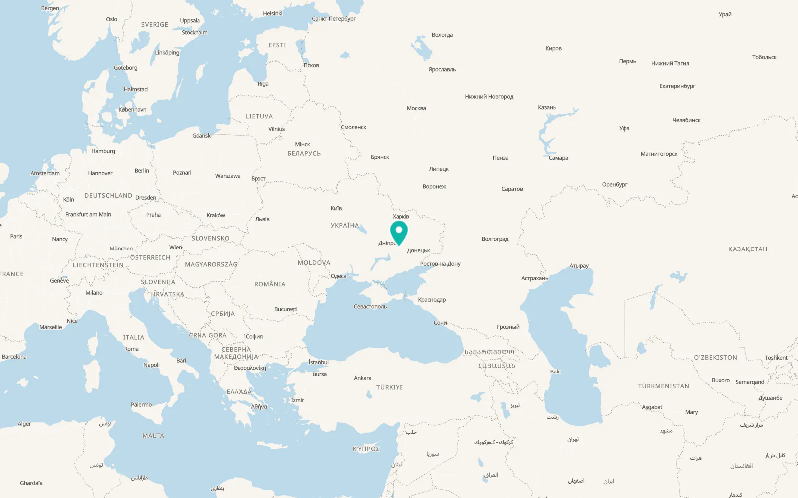 Map of Debaltseve