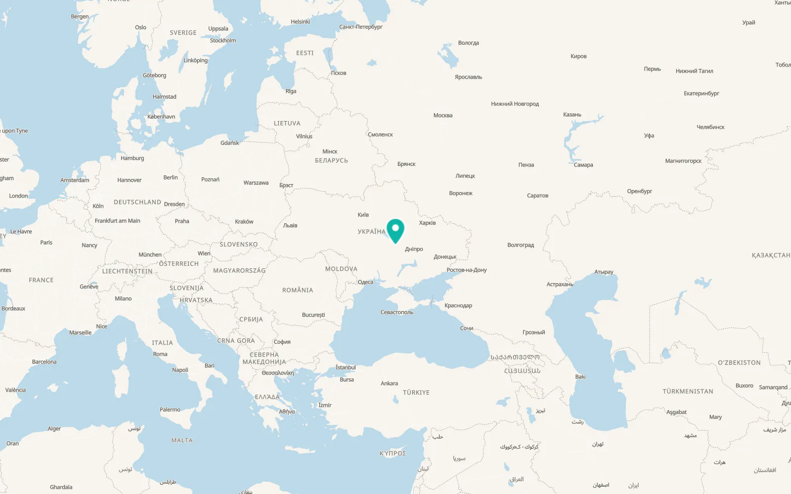 Map of Dobronadiivka