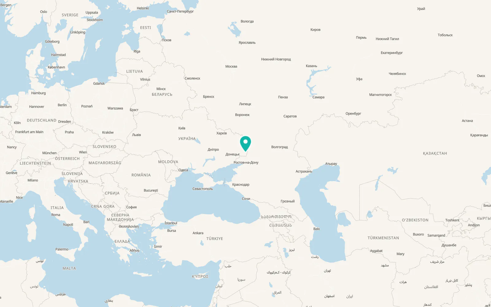 Map of Dovzhansk