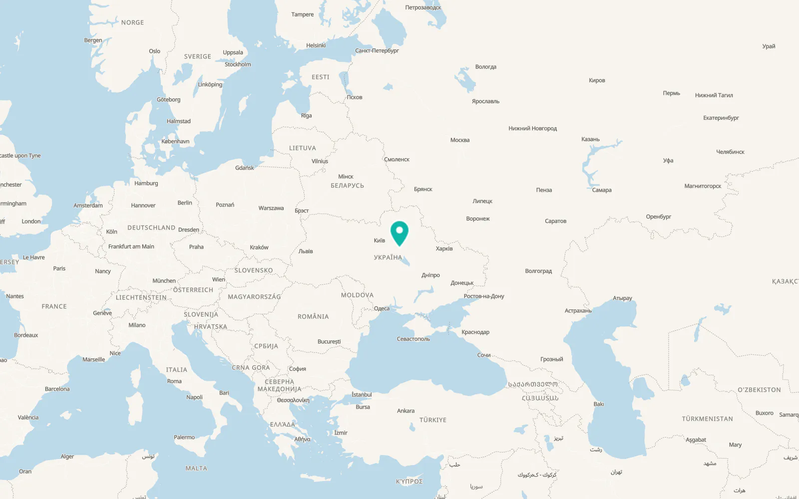 Map of Drabove-Bariatynske