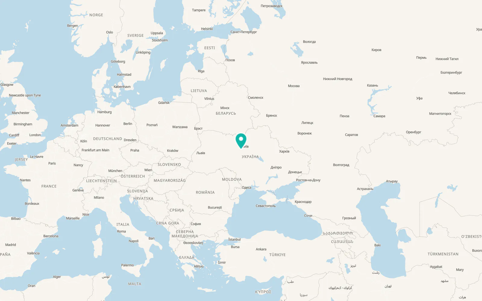 Map of Fastiv