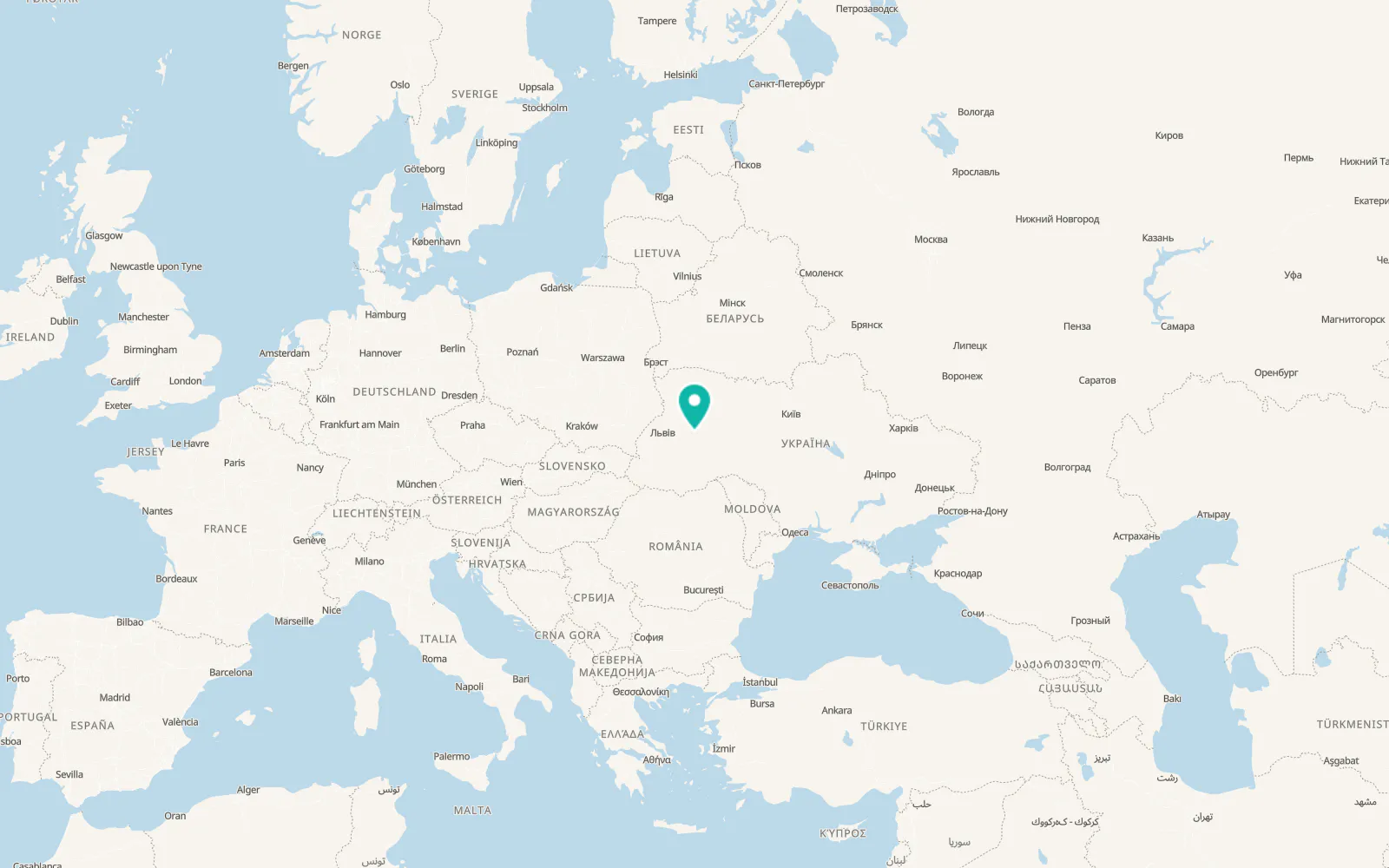 Map of Hnizdychne