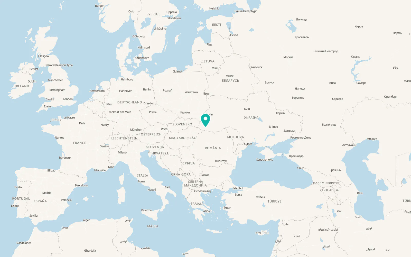 Map of Horinchovo