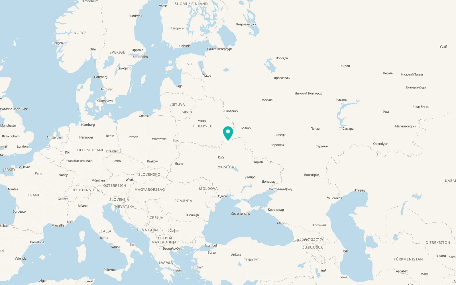 Map of Horodnia