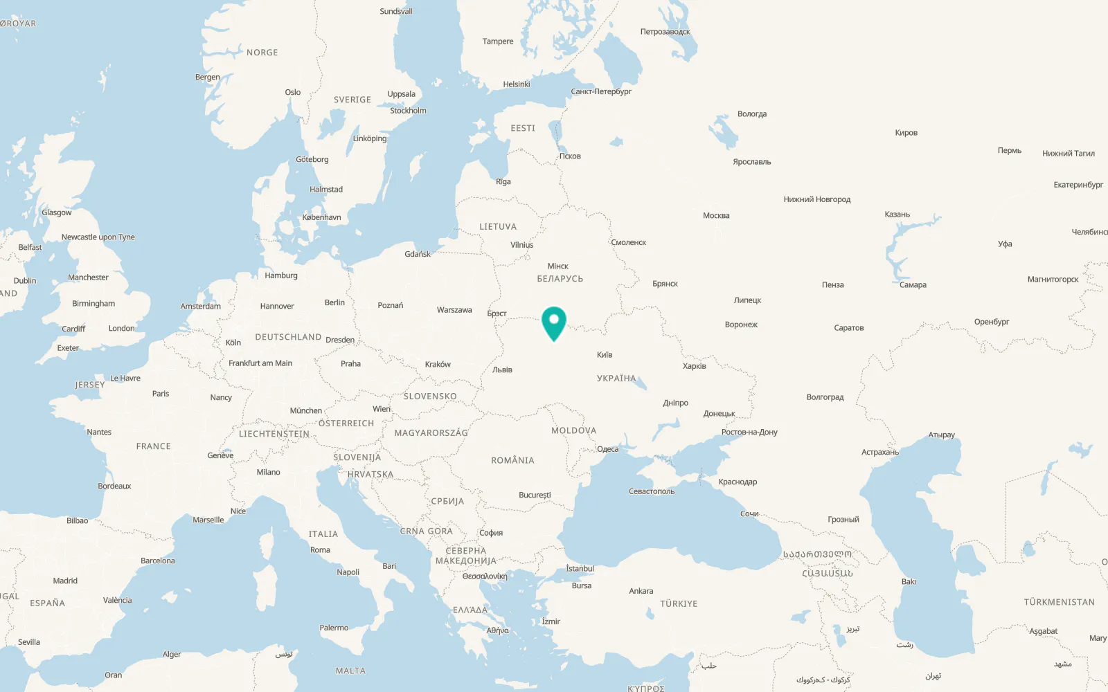Map of Horodnytsia