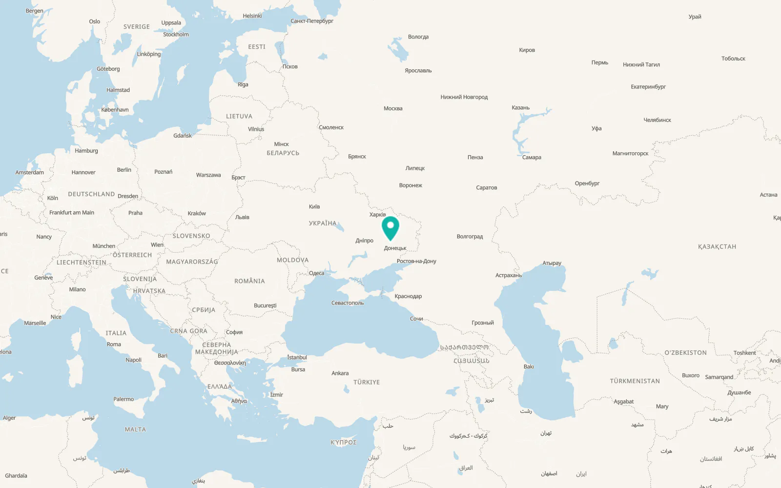 Map of Hrodivka