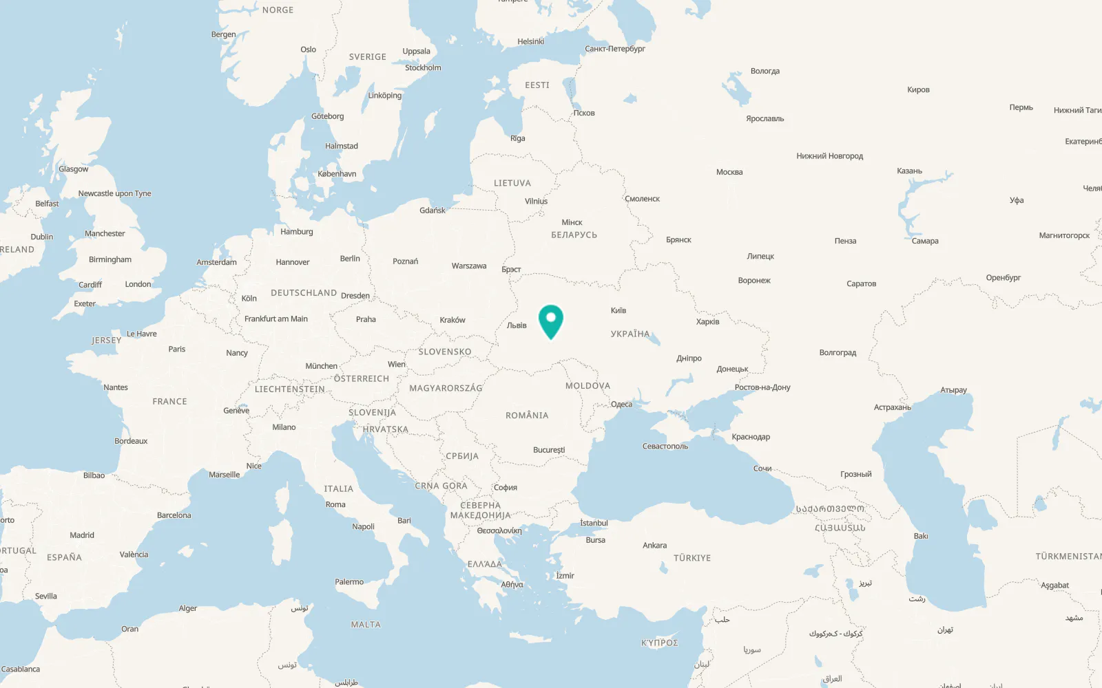 Map of Husiatyn