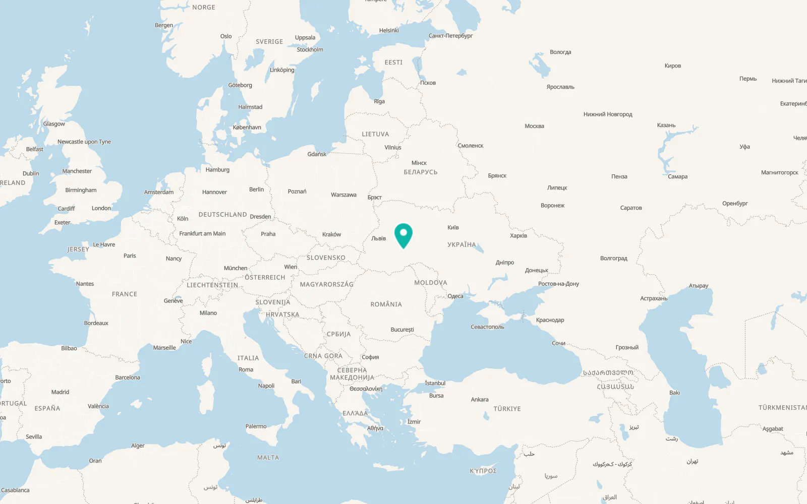 Map of Husiatyn