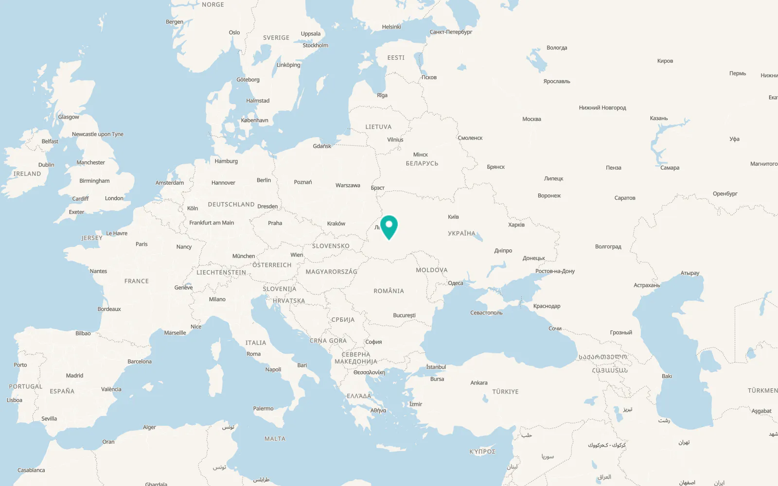 Map of Ivano-Frankivsk