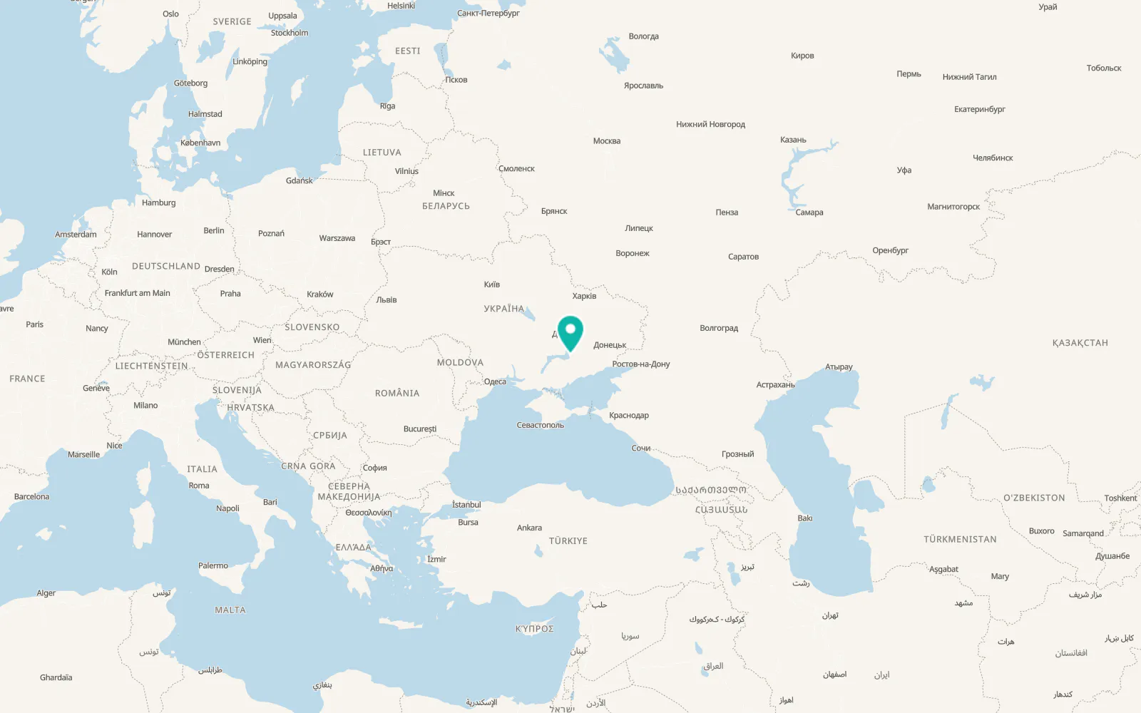 Map of Kamyanske