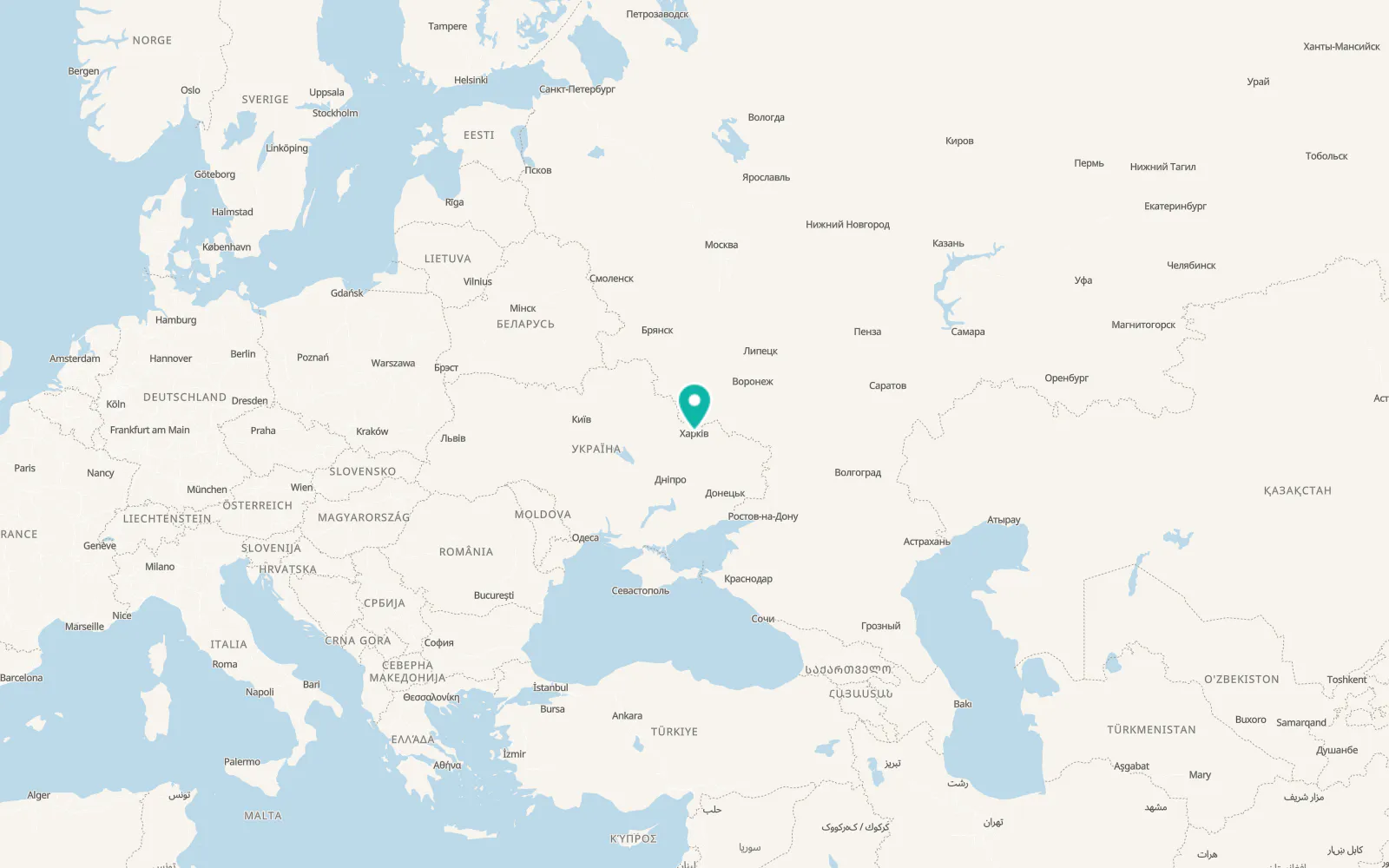 Map of Kharkiv