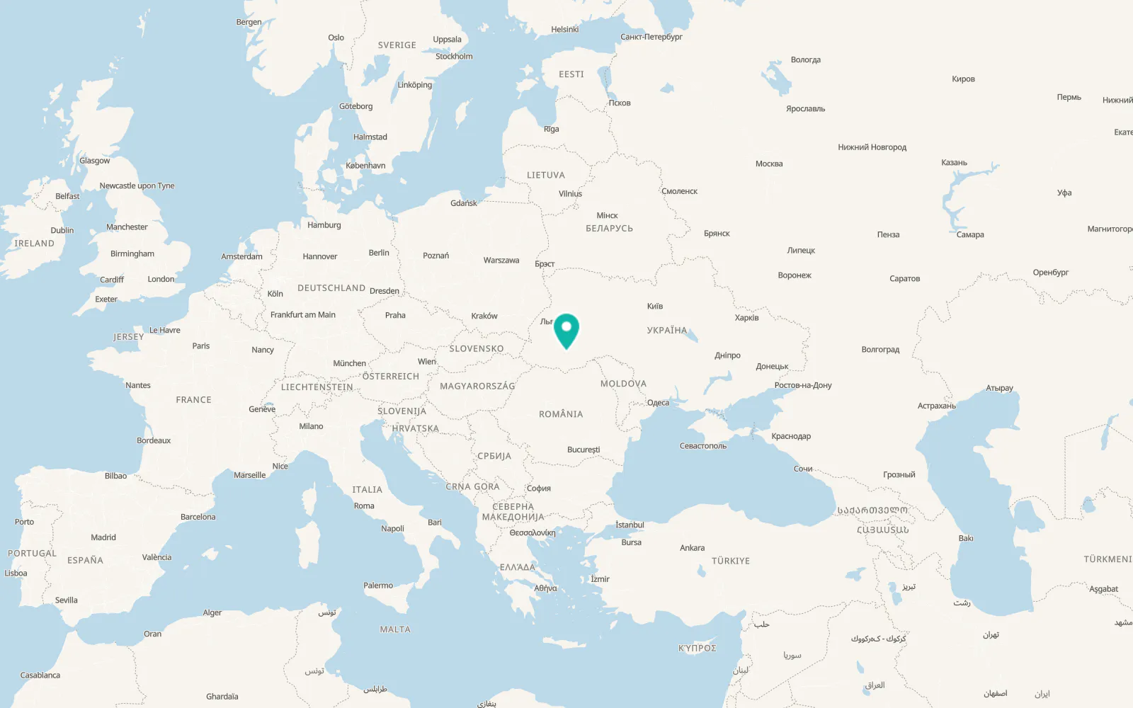 Map of Kolomyia